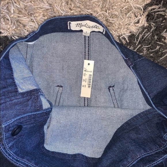 Madewell Raw Hem Denim Wrap Mini Skirt NEW Size 4 Buckle Closure High Waist - Picture 7 of 10